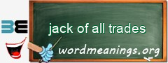 WordMeaning blackboard for jack of all trades
